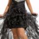 2015 Sweetheart Zipper Crystals Tulle Black Ruched High Low Sleeveless