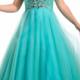 2015 One Shoulder Green Tulle Purple Floor Length Crystals Lace Up Sleeveless