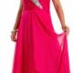 2015 Fuchsia Chiffon Green Lace Up Crystals Ruched Floor Length Sweetheart Sleeveless