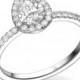 Pear Engagement Ring, 14K White Gold Ring, 0.7 CT Diamond Ring, Halo Engagement Ring, Pear Shaped Ring, Halo Ring