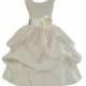 Ivory/ choice of color sash kids Flower Girl Dress pageant wedding bridal children bridesmaid toddler sizes 6-9m 12m 2 4 6 8 10 