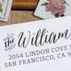 Self Inking Address Stamp - handwriting style - wedding personal housewarming gift - Williams