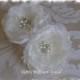 Bridal Hair Flowers, Wedding Head Piece, Floral Hair Clips, Pins with Pearls & Rhinestone Crystals, No. 1010FSPR2 - Wedding Hair Accessories