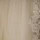 Bridal Lace Veil, Elbow Length Veil, Bridal Accessory made of Soft Tulle and Lace Flower Edge, Wedding Veil.