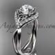14kt white gold diamond celtic trinity knot wedding ring, engagement ring CT7390