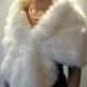 Ivory faux fur wrap bridal wrap faux fur shrug faux fur stole faux fur shawl faux fur cape A001