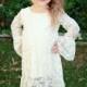 Flower Girl Dress - Ivory Flower girl dress - Lace flower girl dresses- baby lace dress - Long sleeve lace dress- lace dress, Toddler Dress
