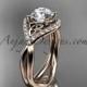 14kt rose gold diamond celtic trinity knot wedding ring, engagement ring CT7390
