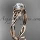 14kt rose gold diamond celtic trinity knot wedding ring, engagement ring CT7388