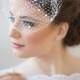 Mini birdcage veil with pearls, small bridal veil, mini wedding veil, white ivory, beige, pink Style 604