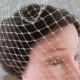12" Birdcage Veil, Handmade in a choice of 3 colours in either Plain or Spot Net