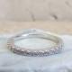 Eternity Ring 1.5 mm White Gold Plated High Quality CZ Diamond Stacking half Eternity Ring Rhodium 1/2 Eternity Micro Pave Thin Wedding Band