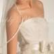 Wedding Veil - Ribbon Veil, Swarovski Crystal Bridal Veil, Veil with Satin Ribbon Edge & Scattered Swarovski Crystals
