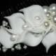 White Pearl Bridal Hair Comb Swarovski Pearl Floral Comb Wedding Floral Pearl Comb Bridal Headpiece Bridal Hair Accessories