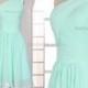 Mint Chiffon Prom Dresses One-shoulder Homecoming Dress Short Bridesmaid Dress Party Dress Evening Dresses Cheap Women Dress