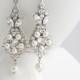 Pearl and Crystal Wedding Earrings Vintage Bridal Earrings Small Chandelier Earrings Wedding Jewelry Swarovski Crystal  PARIS