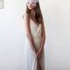 Champagne straps wrap dress, Maxi champagne gown with a slit
