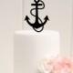 Anchor with Rope Wedding Cake Topper - Nautical Beach Cake Topper