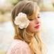 ivory bridal flower, ivory wedding flower, Ivory magnolia wedding flower hair clip
