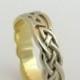 Celtic wedding band, Tribal ring, Pattern ring, Natural white gold band, Hand engraved ring, 14k gold ring, Wedding ring men, Filligree ring