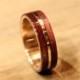 Wood ring for men amaranth wood and bronze ring unisex ring