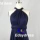 Straight Hem Knee Tea Length Navy Blue Bridesmaid Convertible Dress Infinity Dress Multi Way Dress Purple Wrap Dress