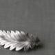 Leaf hair clip barrette grecian bridal goddess silver finish neoclassical regency