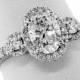 1.68 CT TW GIA  Certified Oval Diamond - Platinum Halo Engagement Ring