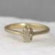 14K Yellow Gold and Raw Diamond Ring - Diamond Engagement Ring - Promise Ring - April Birthstone - Raw Gem Rings - Rough Uncut Diamond Ring