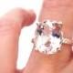 5 Carat Morganite Rose Gold Engagement Ring 14k