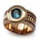 Birthstone Topaz Ring-Rose Gold Engagement Ring, Rose Gold Blue Topaz Ring, Blue Topaz Engagement Ring, Unique Gold Ring14k Gold Topaz Ring