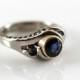 Sapphire and diamond in 14k white gold - Nickel Free