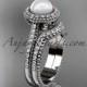 Platinum diamond pearl engagement set AP101S