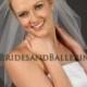 Shoulder Length Wedding Veil, Plain Edge Bridal Veil, 1 Layer Veil