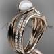14k rose gold diamond pearl engagement set AP78S
