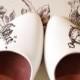 Handpainted Alice in Wonderland Wedding shoes