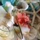Seaside Bridal Bouquet of Dogwood Peonies Roses and Seashells with Ranunculas for Beach Weddings