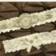 SALE Wedding Garter Belt, Bridal Garter Set - Ivory Lace Garter, Keepsake Garter, Toss Garter, Crystal Embellishment Ivory, Ivory Wedding Ga