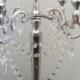 Glamorous 5 Arm Silver Candelabra with Chandelier Prisms 51cm Tall Wedding Centerpieces