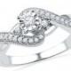 Holiday Sale 10% Off Diamond Wave Ring with 1/4 CT. T.W., Diamond Engagement Ring