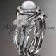 platinum diamond floral wedding ring, engagement set AP127S