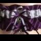 Eggplant Purple and Silver Wedding Garter Set, Bridal Garter Sets, Prom Garter, Keepsake Garter, Bridal Accessories, Weddings