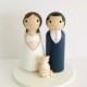 Custom Wedding Cake Topper with Pet (s) - Bride & Groom - Personalized Wedding Decor