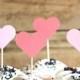 Ombre Pink Heart Cupcake Picks, 12 toppers in shades of pink, as seen in Romantic Homes