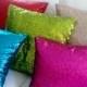 SEQUIN PILLOW COVERS, Select Your Size and Color, Home Decor, Throw Pillow, Toss Pillow, Sofa Pillow, Sparkly Pillow, Designer Pillow