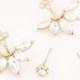 Sale: Flower Ear Jacket - Jacket Earrings - Gold Ear Cuff - Crystal Ear Jacket - Crystal Earring - Gifts for Her - Flower Stud Earrings 