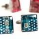 Circuit board Cufflinks - Geek cufflinks, men's, gift for him - antique silver, resin