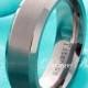 Brushed Titanium Wedding Band,Beveled Edges Ring,7mm,Mens Titanium Ring,Custom Made Titanium Band,Titanium Anniversary Ring,Unisex,His,Hers