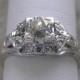 Antique Engagement Ring Art Deco Old Mine Cut Diamond TDW 0.83 Ct., 18K Gold