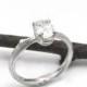 Twig engagement ring oval white sapphire / 14k white gold twig 1.7 carat gemstone ring